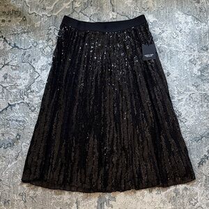 Simply Vera Vera Wang Black Sequin A-Line Skirt